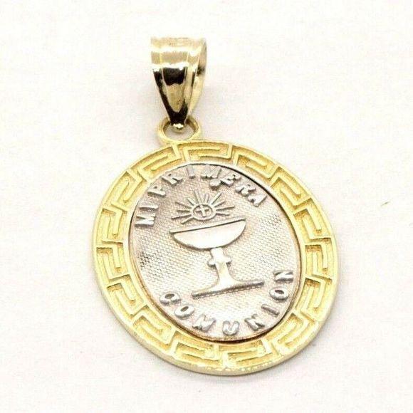 Estate Sale 14k Multi-Tone Gold Engraved Pendant Multicolor Symbols 1.20
